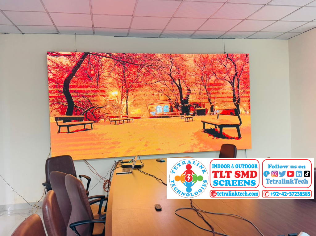 FBR Lahore SMD screen, conference room LED display, Nationstar lamps, indoor SMD screen Pakistan, high-resolution LED display, Tetralink Technologies, live view SMD screen, LED screen installation, custom LED displays, FBR Department project P2.5-Indoor